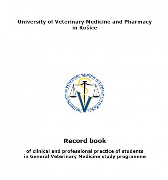Record book - of clinical and professional practice of students in GVM study program